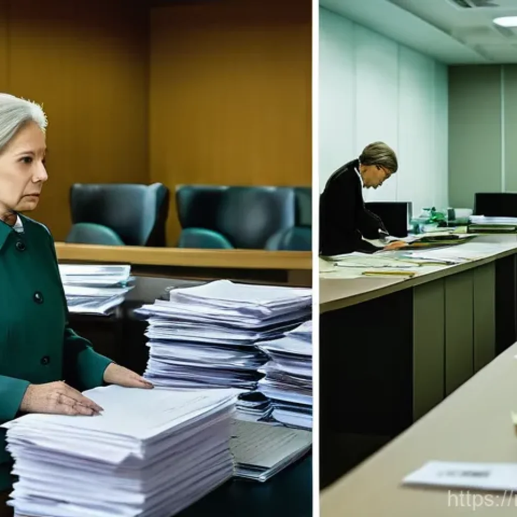 자치행정사 업무 프로세스 최적화 - A Tale of Two Eras: Bureaucracy Transformed**
**Prompt:** A split diptych image contrasting old Rus...